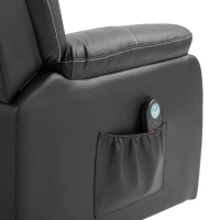 HOMCOM Vibrating Massage PU Leather Recliner Chair, Footrest with Remote Control, and 8 Massaging Points, Black(m-13)