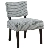 Monarch Contemporary Two-Tone Abstract Dot Pattern Accent Slipper Chair - Light Blue / Grey(m-1)
