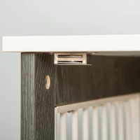 PawHut Dog Crate, Pet Cage Kennel, End Table Furniture Style, Indoor Decorative Dog House, with Wooden Top, Adjustable Feet, for Small Dogs, Grey(m-8)