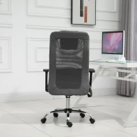 Vinsetto Mesh Office Chair with Rechargeable Electric Vibration Massage Lumbar Rocking, with Pillow, Wheels - Grey(m-10)