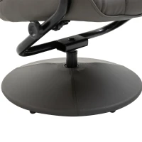 HOMCOM Adjustable Leisure Recliner Chair and Ottoman Set with Swiveling Base, Faux Leather, Grey(m-19)