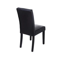 HOMCOM High Back Faux Leather Kitchen & Dining Chair Dinner Seat Black(m-5)