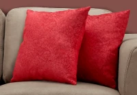 Monarch 18" x 18" Feathered Velvet Throw Pillow (Set of 2) - Red(m-2)