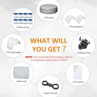 Outsunny 4-6 Person Inflatable Portable Hot Tub Outdoor Round Heated Spa with 130 Jets, Cover, Filter Cartridges, Grey(m-8)