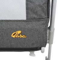 Qaba Baby Bassinet Bedside Sleeper Folding and Adjustable Baby Crib Diaper Changer Nursery Bed for 0-5 Months Infants with Wheels & 5 Height Levels, Dark Grey(m-13)
