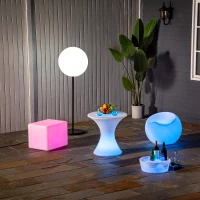 Outsunny 16RGB Colors Rechargeable Magic LED Stool Light With Remote Control Indoor&Outdoor Party(m-2)