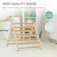 Qaba Triangle Ladder for Toddlers with Foldable Design for Easy Storage in Home Toddler Gym Space, Fine Motor Skills Toy(m-4)