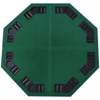 HOMCOM 48" Octagon Blackjack Poker Game Table Top Folding 8 Player Fit Various Desktop(m-1)