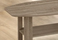 Monarch 3 Piece Contemporary Shelved Wood-Look Coffee Table / Two Matching End Tables Set - Dark Taupe(m-3)