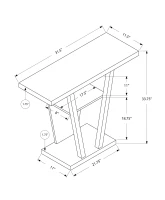 Monarch 32" Modern 3-Tier Open Shelf Design Wood Grain-Look Accent Console Table - Dark Taupe Finish(m-4)