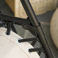 Outsunny Foldable Outdoor Lounge Chair with Footrest, Oversized Padded Zero Gravity Lounge Chair with Headrest, Cup Holders, Armrests for Camping, Lawn, Garden, Pool, Beige(m-10)