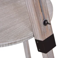 HOMCOM Multifunctional Floor Lamp with Shelf Height Adjustable Standing Lamp, Wood, and Beige(m-12)