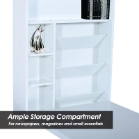 HOMCOM Wall Mounted Fold Out Convertible Desk Laptop Table with Storage Shelf White(m-4)