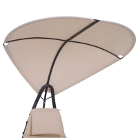 Outsunny Garden Lounge Chaise Outdoor Sleeping Bed Arc Stand Cream(m-7)