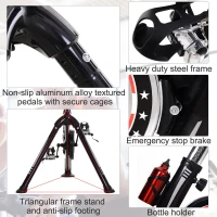 Soozier Upright Stationary Exercise Bike Indoor Cycling Bike w/ LCD Monitor(m-8)