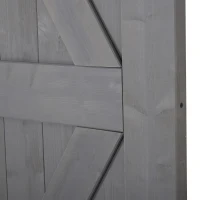 HOMCOM 7' H x 3' W Sturdy Sliding Barn Door, Unfinished Solid Spruce Wood Frame with Pre-Drilled Holes, Grey(m-7)