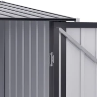 Outsunny Metal Outdoor Storage Shed, 3.3' x 3.4', with Lockable Doors, Compact Garden Tool Organizer, Gray(m-9)