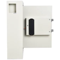 HOMCOM 40 Key Steel Wall-Mounted Lockable Key Safe Lock Box Cabinet with Key Tags & Programmable Pin Security - White(m-10)