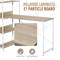 HOMCOM Industrial Office Desk with Storage Shelf Computer Workstation for Home Office(m-5)