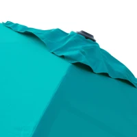 Outsunny 10ft  Patio Offset Parasol Umbrella Cantilever Hanging Sun Shade Canopy Shelter 360° Rotation with Stand Turquoise Blue(m-5)