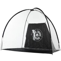 Soozier Golf Hitting Net with Chipping Target, Golf Aid Training Practice Net with Carry Bag for Indoor and Outdoor Golf Sports(m-2)