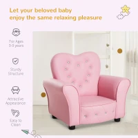 Qaba Kids Sofa Toddler Tufted Upholstered Sofa Chair Princess Couch Furniture with Diamond Decoration for Preschool Child, Pink(m-7)