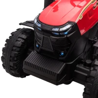 Aosom 12V Kids Ride On Tractor, Extra Large Kids Electric Battery Powered Car Toy with Back Trailer, Adjustable Speed, and LED Headlights, Red(m-10)