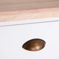 HOMCOM Kitchen Island Utility Cart on Wheels with Large Counter, 2 Spacious Drawers & Storage Cabinets, & Wine Storage(m-8)