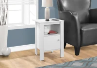 Monarch Versatile Storage Accent End Table Night Stand Cabinet - White Finish(m-2)