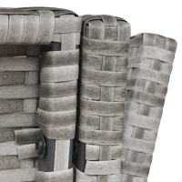 Outsunny 6 PCS Outdoor Patio Dining Table Sets All Weather PE Rattan Sofa Chair Furniture set Indoor Outdoor Backyard Garden with Cushions Khaqi(m-9)