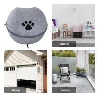 PawHut Heated Indoor Fleece Cat Shelter Retreat - Grey(m-5)