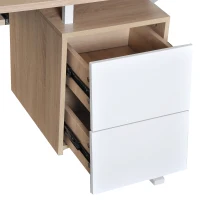 HOMCOM Compact Computer Desk Student Writing Table PC Workstation with Storage Drawer and Keyboard Tray(m-7)