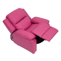 HOMCOM Deluxe Padded Children’s Recliner Sofa Kids Chair with Storage Arms (Pink)(m-5)