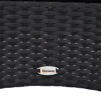 Outsunny 3 Pieces Wicker Patio Furniture Set, Rattan Bistro Set with Coffee Table and Cushions, Outdoor Conversation Set for Garden, Porch, Balcony, Black(m-11)