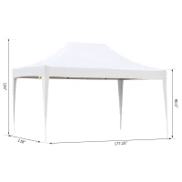 Outsunny 10x15ft Outdoor Pop Up Party Tent Folding Gazebo Canopy with Carrying Bag White(m-3)