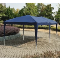 Outsunny 10’x20’ Pop Up Party Tent Outdoor Patio Instant Wedding Canopy Shelter with 4 Side Walls (Blue)(m-4)