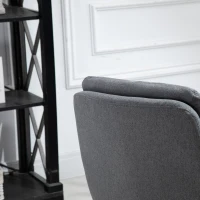 Vinsetto Office Chair Swivel Upholstered Task Chair with Double Thick Padded Backrest, Adjustable Height, Soft Cushioned Seat and 5 Wheels, Grey(m-12)