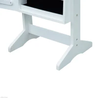 HOMCOM Mirrored Jewellery Cabinet Armoire Stand Organizer for Rings Earrings Bracelets Lockable White(m-7)