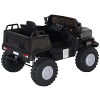 Aosom 12V Mercedes Power Wheels Jeep Kid Car 1 Seater 2 Openable Door With Parental Remote Control For 3 - 8 Years Old Kids Black(m-8)