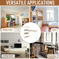 HOMCOM Industrial Office Desk with Storage Shelf Computer Workstation for Home Office(m-6)