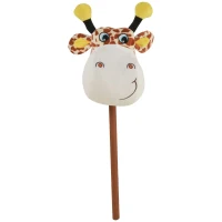 Qaba Giraffe Kids Chair Sofa Flannel Covered Armchair Stick Horse Child Chair with Padded Seat for 18-36 Months - Brown(m-11)