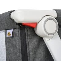 Qaba Baby Bassinet Bedside Sleeper Folding and Adjustable Baby Crib Diaper Changer Nursery Bed for 0-5 Months Infants with Wheels & 5 Height Levels, Dark Grey(m-11)