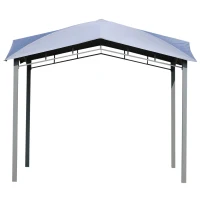 Outsunny 9.8' x 9.8' Outdoor Patio Gazebo Pavilion Canopy Tent Steel- Grey(m-6)