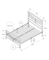 Monarch 56" Contemporary Curved Horizontal Slat Metal Bed Frame - Full Size - White Finish(m-4)