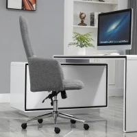 Vinsetto High Back Office Computer Chair with Breathable Fabric, Padded Armrest, and Swivel Wheels - Grey(m-10)
