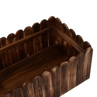 Outsunny 40" x 16" x 12" Raised Planter Box Garden Scalloped Edge Wooden(m-5)