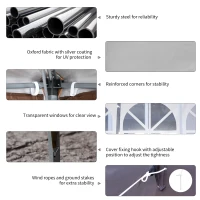 Outsunny 10' x 20' Pop Up Canopy Tent with 4 Sidewalls, Heavy Duty Tents for Parties, Outdoor Instant Gazebo with Carry Bag, for Outdoor, Garden, Patio, Coffee(m-6)