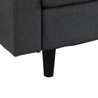 HomCom Elegant 3 Piece Sofa Chaise Lounge Set with Wooden Leg Footstool, & Large Multifunctional Loveseat - Grey(m-14)