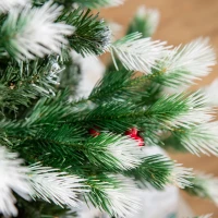 HOMCOM 4.5ft PVC Unlit Artificial Christmas Tree with 400 Tips and Foldable Metal Stand Green(m-13)