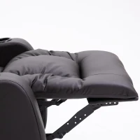 HOMCOM Luxury Faux Leather Heated Vibrating 8 Point Massage Recliner Chair with 360 Swivel and Remote, Dark Brown(m-18)